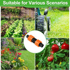 Tujoe 50 Pcs Drip Irrigation Fittings, 5/8 Inch Universal Barbed Locking Connectors for 16-17mm Drip Tape Tubing and Sprinkler System, Durable Line Coupling Irrigation Tools