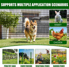 36 in x 25 ft Welded Wire Mesh Fence, 2 in × 3 in 15GA Black PVC Coated Garden Fencing Roll, Dog Barrier for Vegetable Yard, Poultry Netting,Heavy-Duty Border Fencing