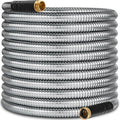 150 ft Stainless Steel Garden Hose - 2026 New Upgraded Metal Water hose - Flexible Water Hoses Pipes with Latex Core, 3/4" Solid Brass Connector - No-Expandable Watering Garden Hoses