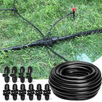 100FT 1/2 Inch Drip Irrigation Tubing with 10 Pack 1/2" to 1/4" Drip Irrigation Fittings, Drip Line Hose & Push-to-Fit 3-Way | 4-Way | 6-Way Splitter Connectors, for Drip Irrigation System