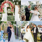 Metal Arch Backdrop Stand, 7.2FT+6FT Wedding Arch Frame, Gold Wedding Arch Backdrop Stand Set of 2, Balloon Arch Backdrop for Wedding Birthday Party Baby Shower Graduation Ceremony Decor