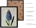 Poster Master Dictionary Art Poster - Blue Hyacinth Print - Flower Art - Floral Art - Gift for Men, Women & Florist - Minimal Decor for Bedroom, Office, Dorm or Flower Shop, 8x10 Black Framed
