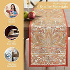 Maison d' Hermine Table Runner 100% Cotton Double Layer Table Runners 72 inches Long for Thanksgiving Christmas Decorations Home Kitchen Dining Party Wedding (Kashmir Paisley, 14.5" x 72")