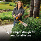 WORX 22" Cordless Hedge Trimmer, Electric Hedge Trimmer with Dual-Action Blades, Lightweight Bush Trimmer with 5.5 LBS, Battery & Charger Included, WG261