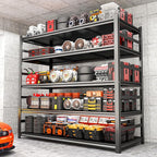 87" H Garage Shelving Unit and Storage, 5-Tier Heavy-Duty Adjustable Shelf Easy Assembly, Steel Shelves for Storage, Metal Garage Shelving for Industrial, Warehouse, Basement, Pantry, Black