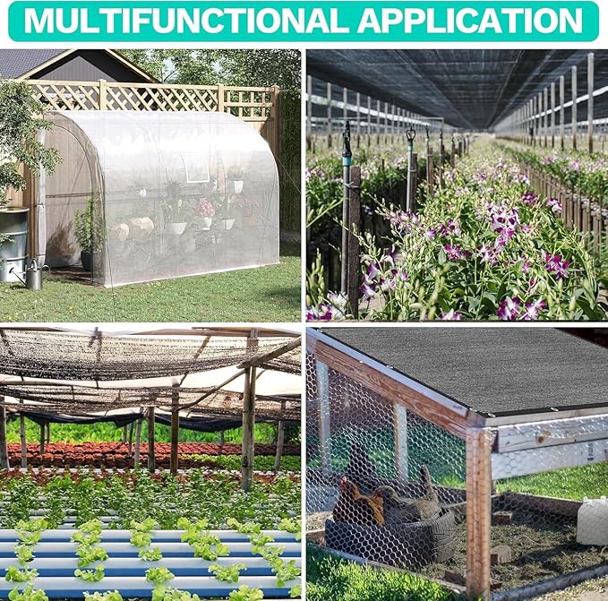 Royal Shade 50% Black Shade Cloth Custom Size 9FT x 41FT Mesh Tarp with Grommets for Garden Patio, Plant Shading, Greenhouse, Pergola, Chicken Coop, Dog Kennel, Lawn. (We Make Custom Size)