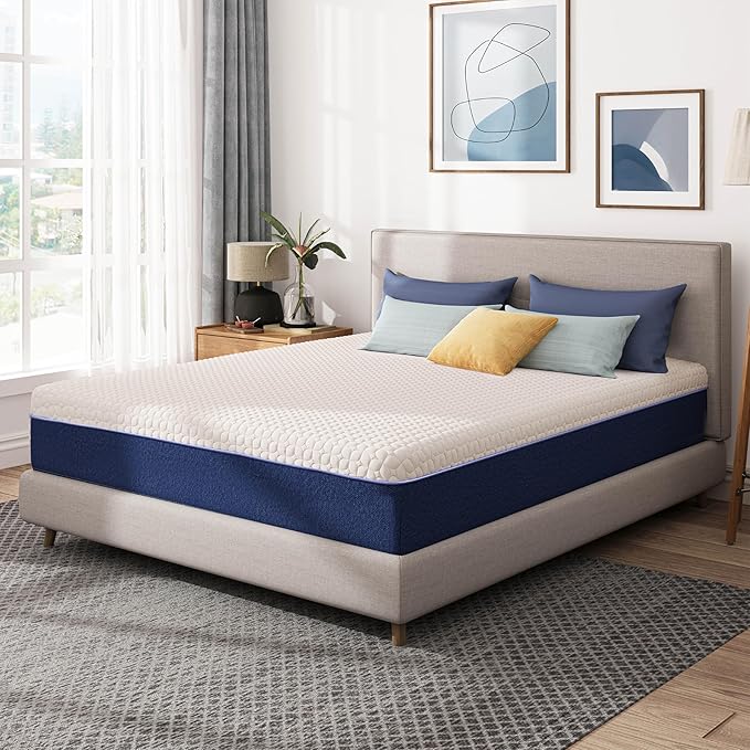 12 Inch Queen Gel Cooling Memory Foam Mattress, Pressure Relief, Medium Firm Support，Mattress in a Box, CertiPUR-US Certified