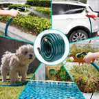 Worth Short Lead-in Green Garden Hose 5/8 in. x 12 ft. -Kink Free, No Leaking, Male/Female Fittings -Heavy Duty Durable Flexible Lightweight Water Pipe -Brass Aluminum Ends for Household & Yard Use