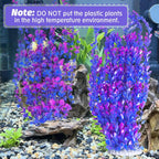Hamiledyi Aquarium Plastic Plants Aquarium Decor Artificial Fish Tank Plants,Tall Fish Tank Decorations, Extra Large Aquarium Plant 23.6-inch Tall,2PCS（Purple Style A）