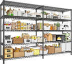 REIBII 73''W Storage Shelves Load 1650 LBS Metal Shelving 5-Tier Wire Shelving Unit for Storage Rack Adjustable Heavy Duty Metal Shelves for Pantry Kitchen Garage, 17.7" D x 73" W x 71" H