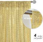 Gold Sequin Backdrop Curtain 4 Pieces 2FTx8FT Glitter Photography Backdrop for Party Wedding Birthday Christmas Decorations
