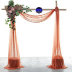 MDS Halloween Chiffon Draping Fabric - 1 Panel, 30" Wide x 20ft Long - Sheer Spooky Arbor & Canopy Drapery for Haunted House Backdrops, Party Ceilings, DIY Costumes & Themed Events - Terracotta