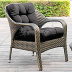 QILLOWAY Outdoor Chair Cushion for Patio Furniture, Waterproof Patio Cushions Set of 2 with Ties, Fade Resistant Replacement Pads for Outdoor Rocking Chairs,Dark Grey