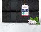 TEXTILOM 100% Turkish Cotton 2 Pcs Bath Towel Set, Luxury Bath Towels for Bathroom, Soft & Absorbent Hotel Quality Bathroom Towels Set (27 x 54 inches)- Black