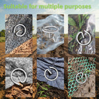 240 Pcs Thick 11 Gauge 0.12 IN Circle Top Landscape Fabric Pins Hard Holding,6 Inch Galvanized Landscape Fabric Stakes, for Tent, Weed Barrier Fabric, Plant Cover,Landscape Pins Stronger Not Easy Bend