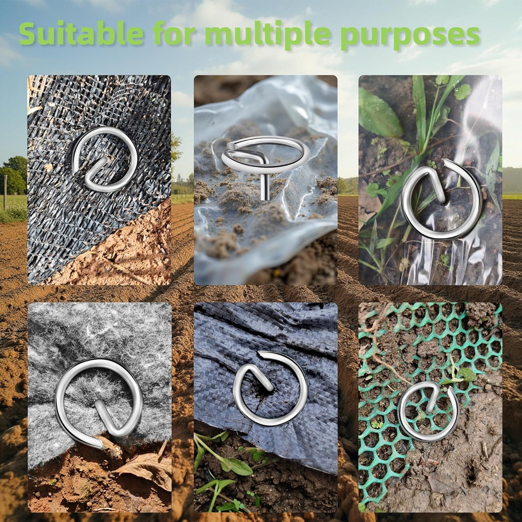 12 Inch 60Pcs Thick 8 Gauge 0.16 in Circle Top Landscape Fabric Pins Hard Holding,Galvanized Landscape Fabric Stakes, for Tent, Weed Barrier Fabric, Plant Cover,Landscape Pins Stronger Not Easy Bend