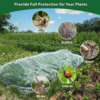 10 * 50FT Ultra Fine Garden Mesh Netting Pest Barrier, White Plant Covers for Outdoor Patio Greenhouse Crops Vegetables Fruit Flower Garden Protection, Row Covers Fabric Screen Insect Bug Bird Netting
