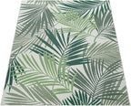 Indoor & Outdoor Rug for Patio Jungle Floral Palm Trees Design Green, Size: 6'7" x 9'6"