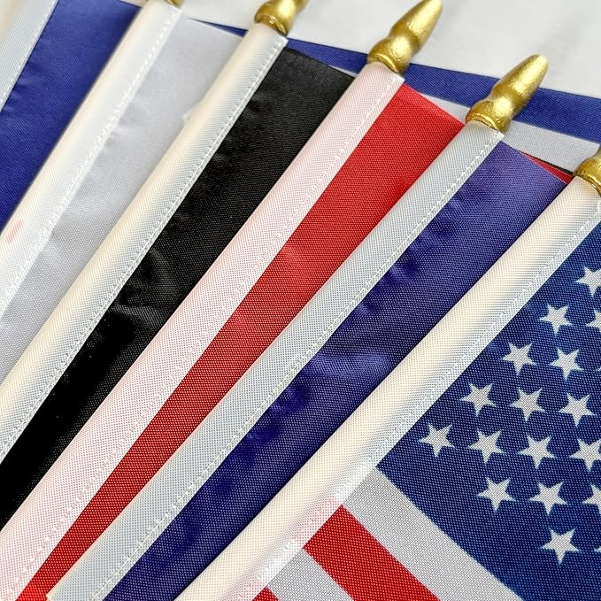 22 Pack All Branches Military Service Flags Set Small Mini Army Armed Forces Handheld Flag on Stick for Veterans Day,Memorial Day Decorations,5x8 Inch