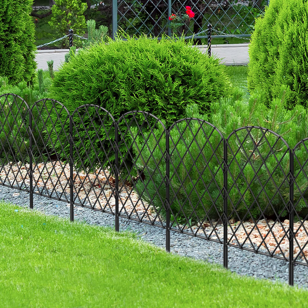 OUSHENG 10 Pack Decorative Garden Fence, Total 10ft(L) x 24in(H)