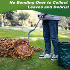 Walensee Leaf Grabber Rake with Long Steel Handle, Heavy Duty Leaf Picker Upper & Garden Claw, Multi-Use Leaves Scoop and Hands Rake for Lawn & Yard Shrub Cleanup