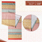 Maison d' Hermine Table runner 100% Cotton Single Layer Table Runners 108 inches long Decorative for Home Kitchen Dining Party Baby Shower Wedding Bridal Shower Spring Summer (Provence, 14.50" x 108")