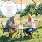 DECOHS 2 Pcs 2" Parasol Umbrella Hole Ring Plug and Cap Set, Thicker Patio Table Hole Cover Insert, Deck Table Umbrella Holes Plug Replacement Parts for Outdoor Patio Table Garden Yard (Transparent)