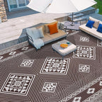 HiiARug Outdoor Rug for Patios Clearance 9'x12' Outdoor Plastic Straw Rug Waterproof Patio Camping Rug Reversible RV Mat Outdoor Area Rugs for Outdoors, RV, Patio, Backyard, Deck, Camping