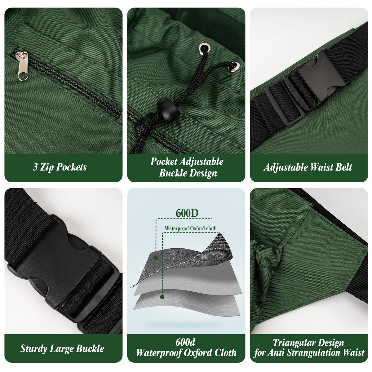 Gardening Apron, Garden Aprons with Pockets & Drawstring Bag, Waterproof 600D Fruit Storage Harvest Picking Apron Pouch for Women & Men