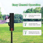 Fence Post Driver with Handle,17LB Hand Post Pounder,3.7 inches Inner Dia. Pole Rammer, Farm Wire Fencing for T Post, U-Channel Sign and Wooden Post, Black
