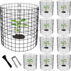 Adnee 10 Packs Wire Plant Protector from Animals - 12" H X 12" D Metal Mesh Plant Cage Covers - Sturdy Garden Bunny Barricades Chicken Wire Cloche for Plants Shrubs Vegetables Flowers