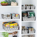 Baskets For Organizing Set Of 9 Grey - Storage Baskets For Shelves - Perfect Closet Organizer Bins, Bathroom Basket, and Pantry Basket - Small Storage Bins For Shelves - Bin For Organization