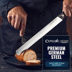 Cutluxe BBQ Carving Knife Set – Brisket Slicing and Boning Knife for Meat Cutting – Professional Knife with Razor Sharp German Steel, Full Tang, Ergonomic Handles – Artisan Series