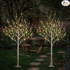 LIGHTSHARE 6 Feet 72L LED Birch Tree Lights, Pack of 2, Warm White, for Holiday Party and Christmas Decoration, Indoor and Outdoor Use