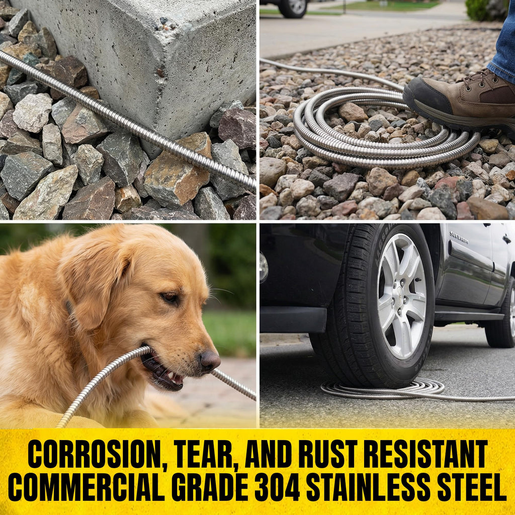 BIONIC STEEL 50 Ft Metal Garden Hose with Sprayer Nozzle
