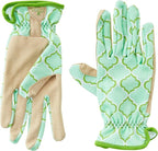 Digz Planter Pro Women's Gardening Gloves and Work Gloves with Touch Screen Compatible Fingertips, Geometric Pattern, Large
