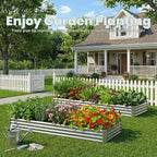 2Packs 6X2X1 FT Galvanized Raised Garden Beds Outdoor, Planter Raised Beds for Gardening, Vegetables, Flowers, Large Metal Garden Box, Deep Plant Flower pots Outdoor