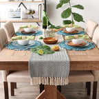 DII Woven Basic Tabletop Collection, Chevron Table Runner, 15x108, Black