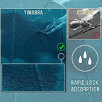 Yimobra Long Bath Mat 44"x24", Super Soft Quick Dry Memory Foam Bathroom Rug, Water Absorbent, Non Slip Backing Machine Washable for Tub Shower, Thick Comfort Support, Peacock Blue