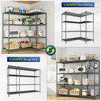 52.36''W Storage Shelves Metal Shelving Unit Load 1120LBS 4 Tier Wire Shelving for Storage Rack Adjustable Garage ShelvingGHeavy Duty for Pantry Kitchen Garage,52.36Wx13.78Dx59H,2PCS