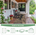 GENIMO Outdoor Rug 2.5' x 8' Waterproof for Patios Clearance, Reversible Outdoor Plastic Straw Camping Rug Carpet, Large Area Rugs Mats for RV, Camper, Deck, Balcony, Porch, Beach, Picnic, Black&Brown