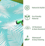 GENIMO Outdoor Rug 8' x 10' Waterproof for Patios Clearance, Reversible Outdoor Plastic Straw Camping Rug Carpet, Large Area Rugs Mats for RV, Camper, Deck, Balcony, Porch, Beach, Aqua Blue&White