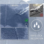 Yimobra Large Bath Mat 36"x24", Super Soft Quick Dry Memory Foam Bathroom Rug, Water Absorbent, Non Slip Backing Machine Washable for Tub Shower, Thick Comfort Support, Denim Blue