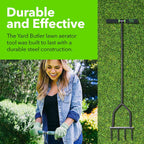 Yard Butler Aerators - Durable for Easy Lawn Care & Healthy Growth - Prevent Lawn Damage by Breaking Up Compaction - Ergonomic Gardening Tool, Spike Aerator