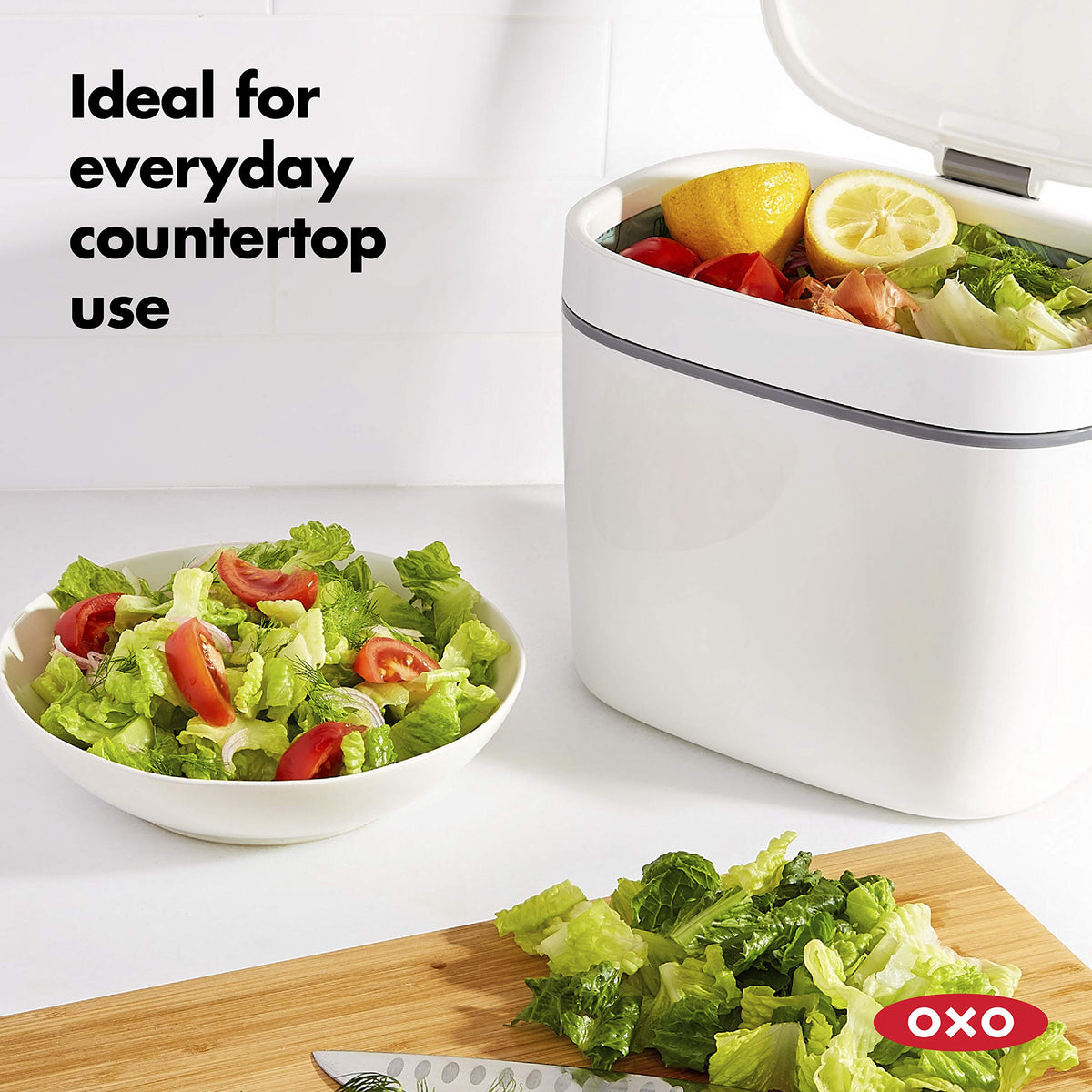 OXO Good Grips EASY-CLEAN COMPOST BIN - WHITE - 1.75 GAL/6.62 L