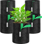 VIVOSUN 5-Pack 1 Gallon Grow Bags, Fabric Pots with Self-Adhesion Sides for Transplanting