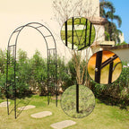 6.9ft H X 4.1ft W Metal Garden Arch Trellis, Garden Arbor for Climbing Plants, Wedding Arch Arbor for Lawn, Party, Backyard Decoration, Black