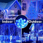 88FT 240LED Extra-Long Connectable String Lights Indoor Outdoor Clear Wire, Blue Christmas String Lights, Plug in Twinkle Fairy Light with Timer for Wedding Patio Tree Yard Christmas Decorations