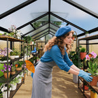 Garvee 6 x 10 FT Greenhouse, Greenhouses for Outside, Polycarbonate Greenhouse with Aluminum Frame, Lockable Door and Ajustable Roof Vent for Backyard, Green Houses for Outside Garden Backyard, Patio