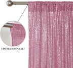 Sugargirl Pink Sequin Backdrop Curtain 2 Panels 2FTx8FT Glitter Pink Background Drapes Sparkle Photography Backdrop for Party Wedding Birthday Wall Decoration